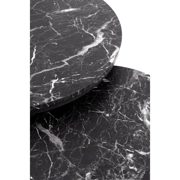 JAVA set of 2 c. tables, black marble / black 4