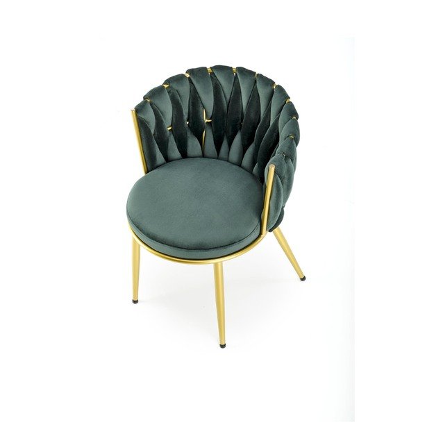 K517 chair, dark green / gold 10