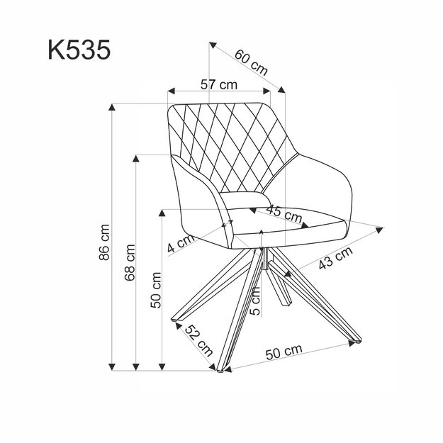 K535 chair, grey 3