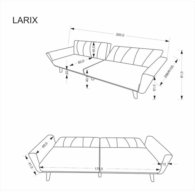 LARIX sofa color: grey 4