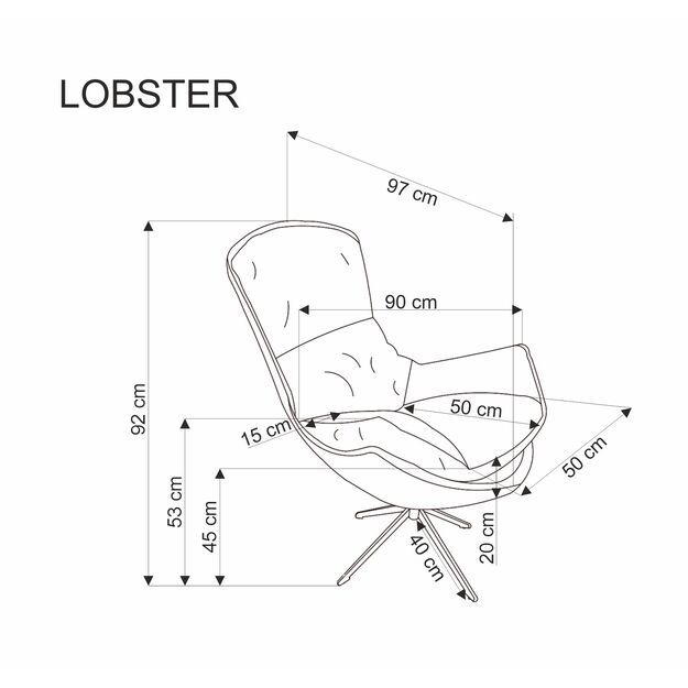 LOBSTER leisure chair color: beige 3