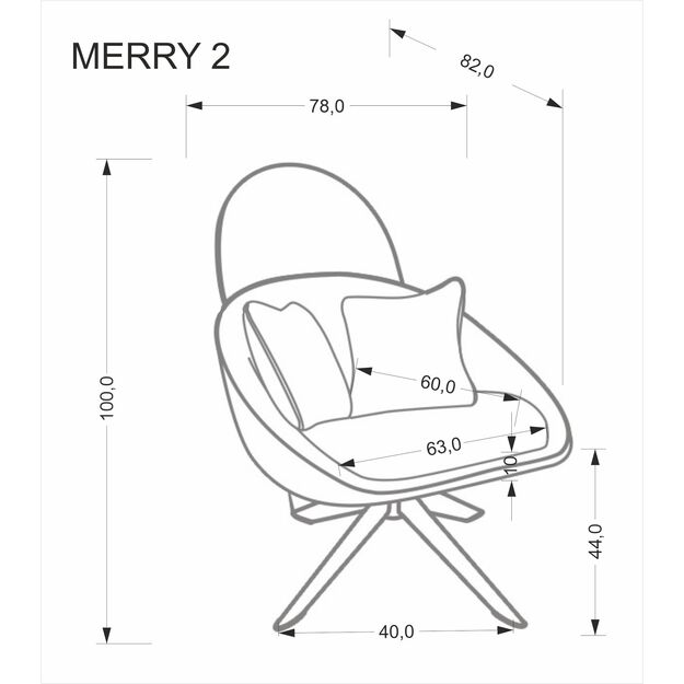MERRY 2 leisure chair with swivel function, cappuccino 3