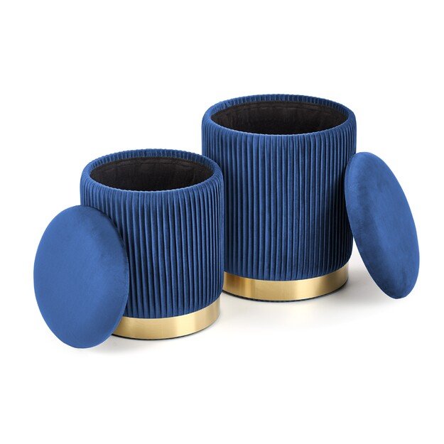 MONTY set of two stools: color: dark blue 9