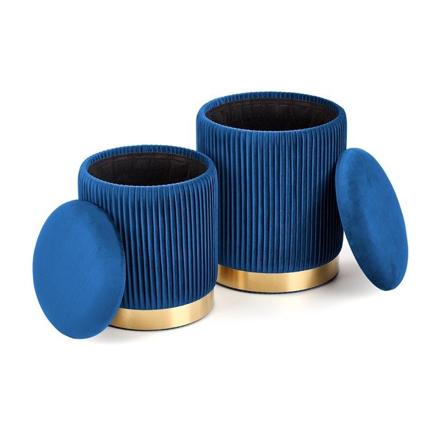 MONTY set of two stools: color: dark blue 15