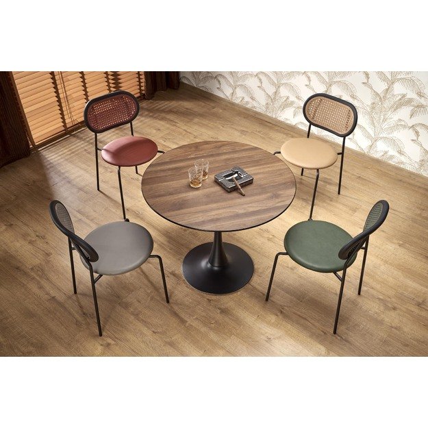 OLMO round table, walnut / black 3