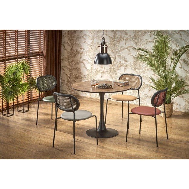 OLMO round table, walnut / black