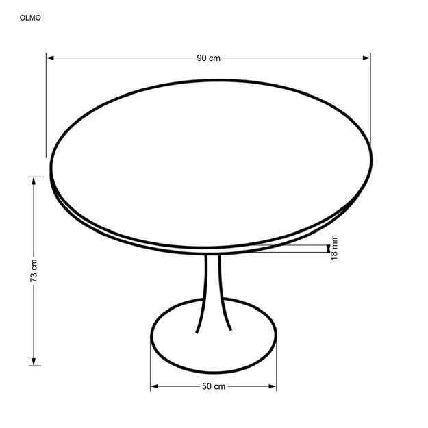 OLMO round table, walnut / black 16