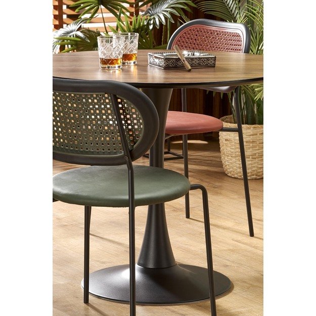 OLMO round table, walnut / black 1
