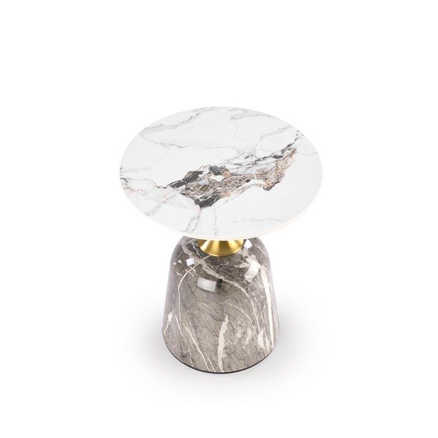 ROSA coffee table, white marble / grey marble / gold 7
