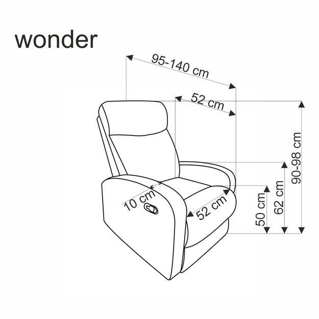 WONDER recliner, grey 18