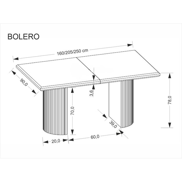 BOLERO extension table, color: black / black 9
