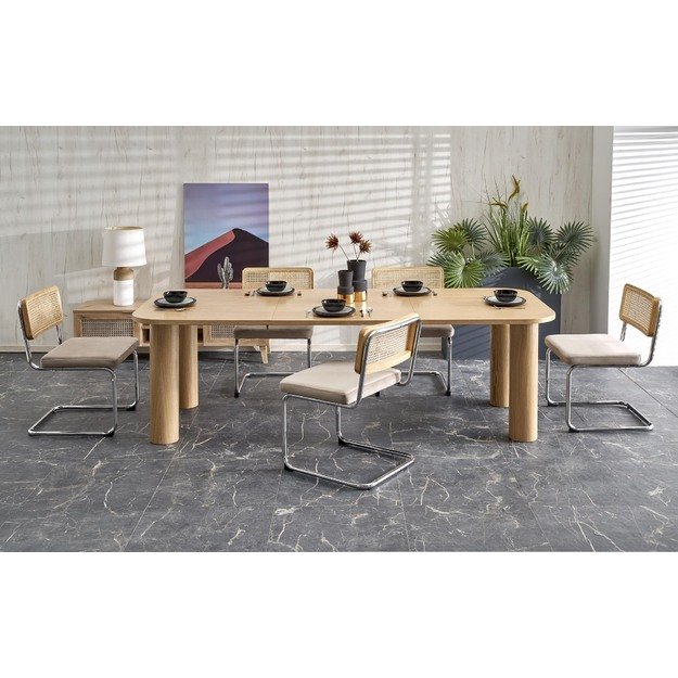 ELEFANTE RECTANGLE extension table, natural oak