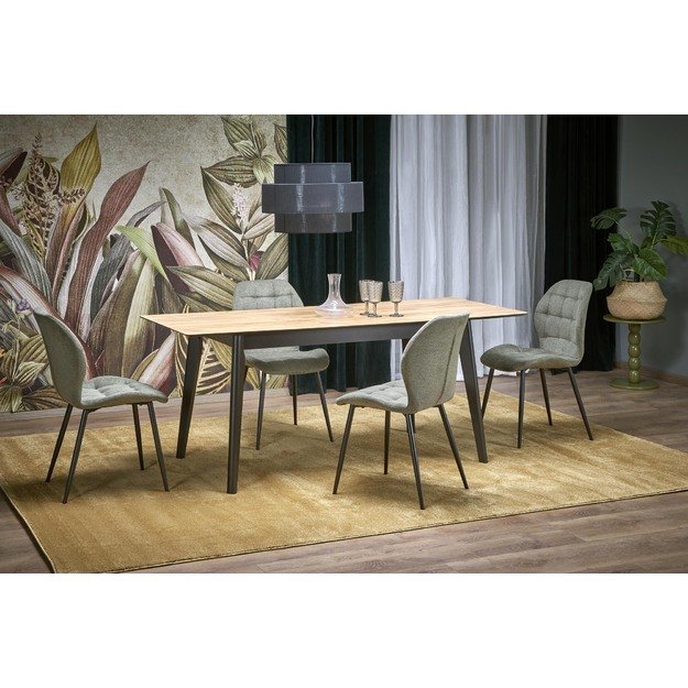 GULIAN extension table, wotan oak / black