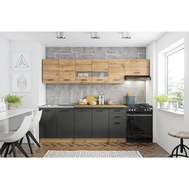 PERŁA 260 - ARTISAN OAK/DARK GREY