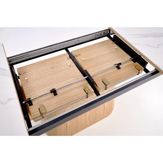 SIRIUS extension table, white marble / natural