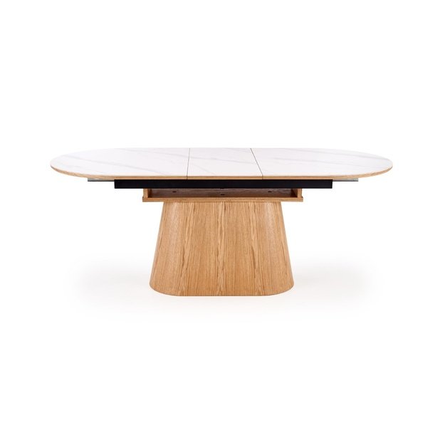 SIRIUS extension table, white marble / natural