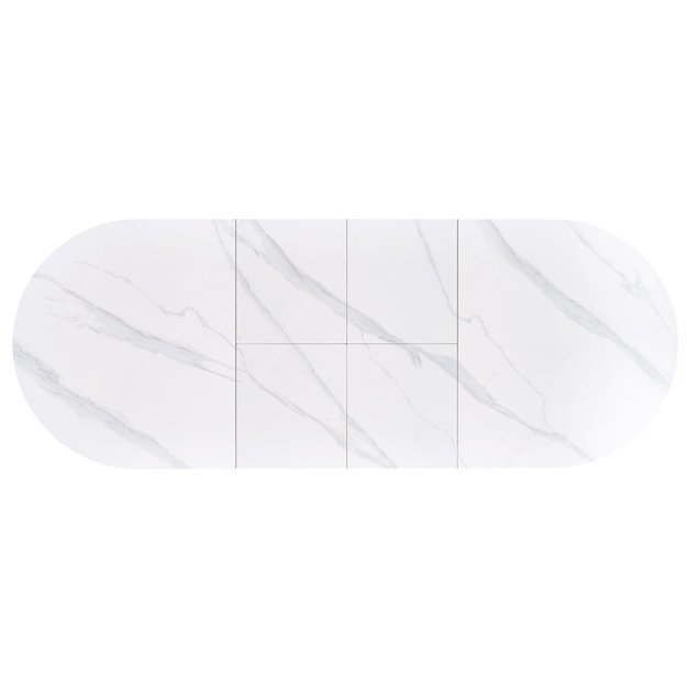 SIRIUS extension table, white marble / natural