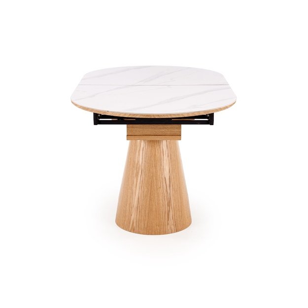 SIRIUS extension table, white marble / natural
