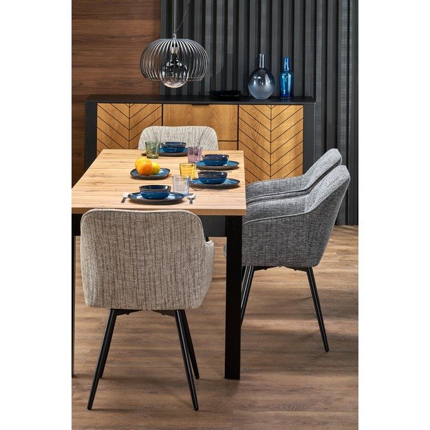 QUBIK extension table, artisan oak / black 4