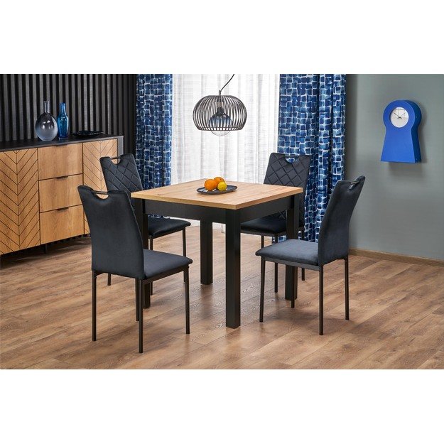QUBIK extension table, artisan oak / black
