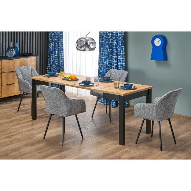 QUBIK extension table, artisan oak / black 1