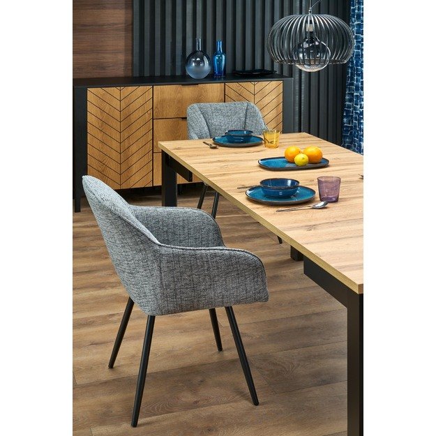 QUBIK extension table, artisan oak / black 2