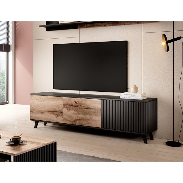 RANDOM RTV-2 TV-stand, color: wotan oak/black 9