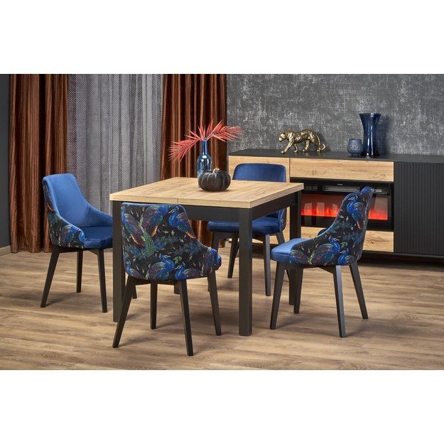 TIAGO SQUARE extensions table, craft oak / black