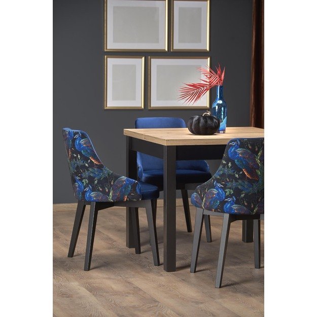 TIAGO SQUARE extensions table, craft oak / black 24