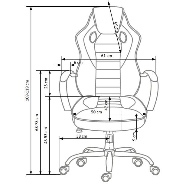 SCROLL executive o.chair, color: black / red / grey 3