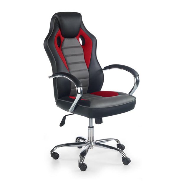 SCROLL executive o.chair, color: black / red / grey