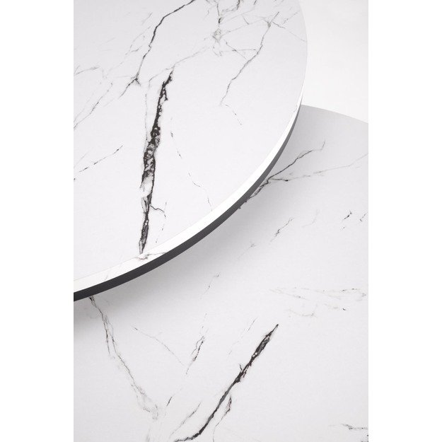 JAVA set of 2 c. tables, white marble / black 15