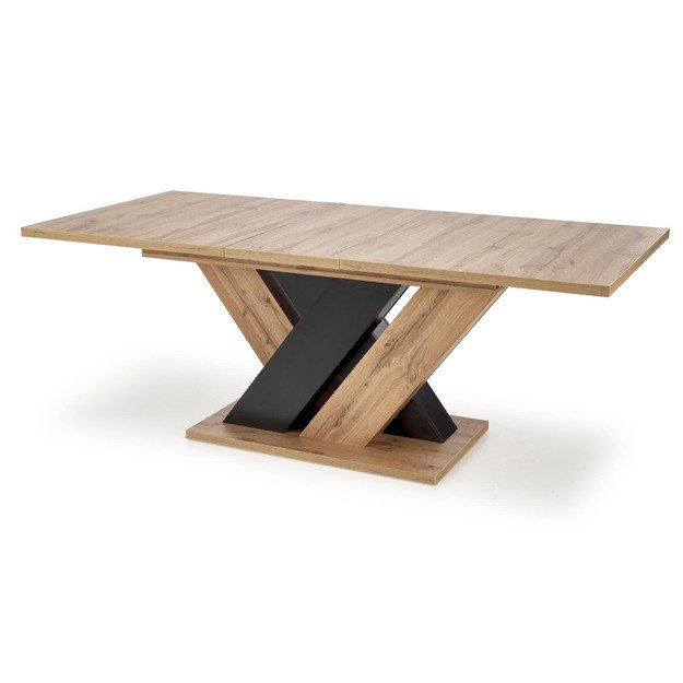 BRANDON extension table, wotan oak / black 28