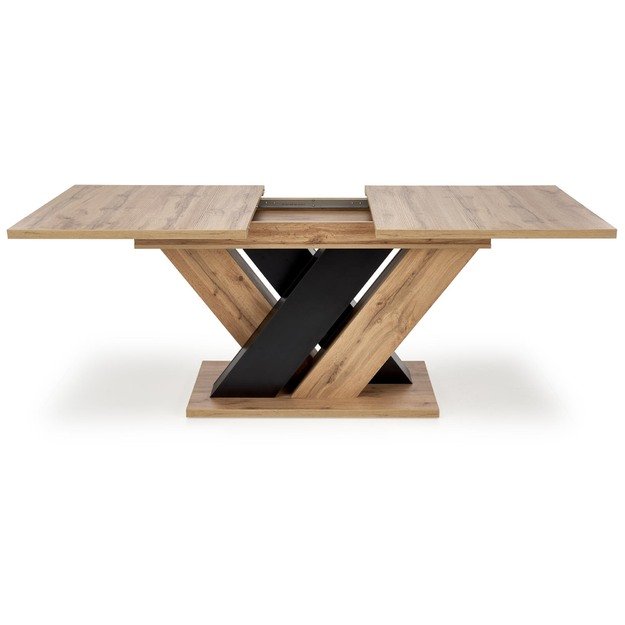 BRANDON extension table, wotan oak / black 25