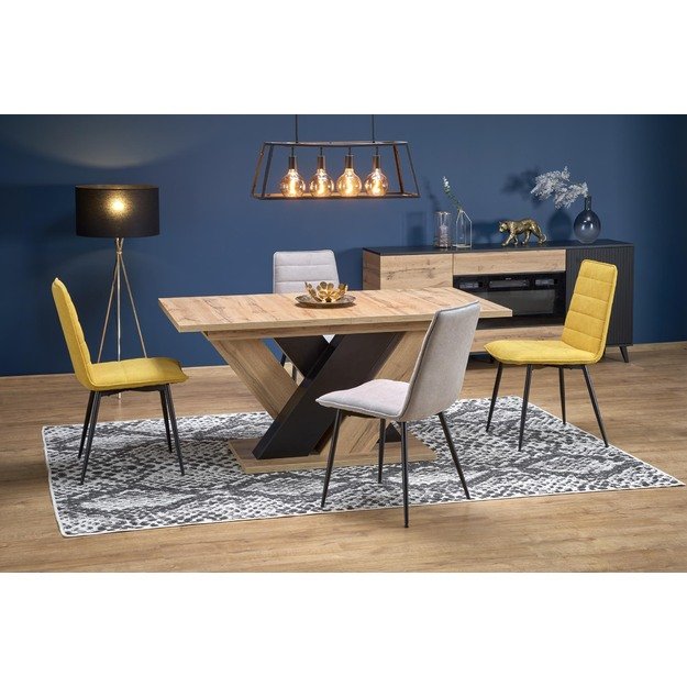 BRANDON extension table, wotan oak / black 17