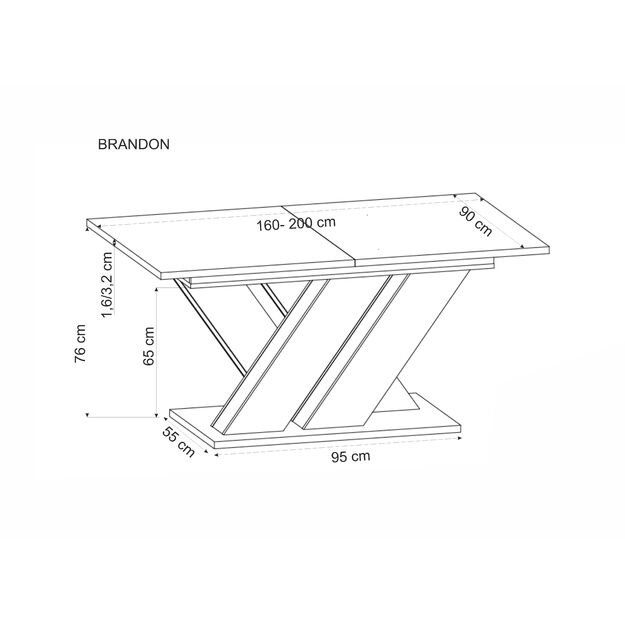 BRANDON extension table, wotan oak / black 31