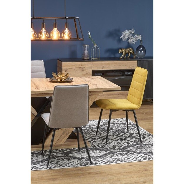 BRANDON extension table, wotan oak / black 35