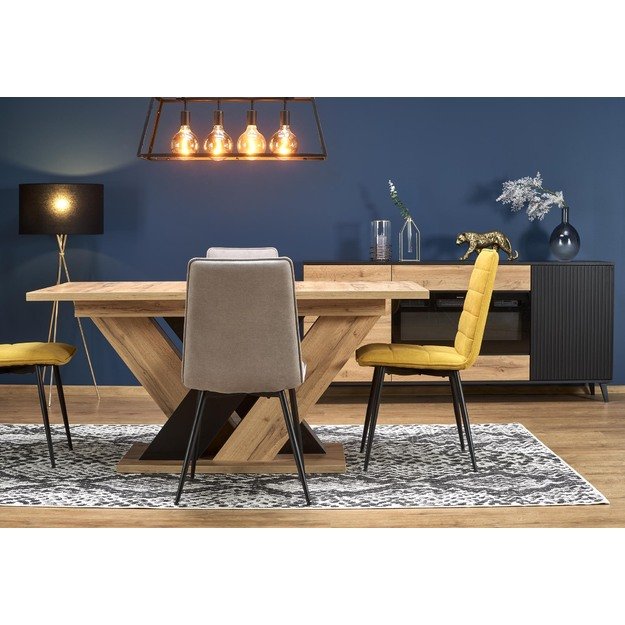 BRANDON extension table, wotan oak / black 15