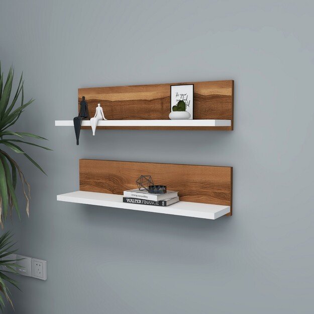 Shelf - Walnut, White
