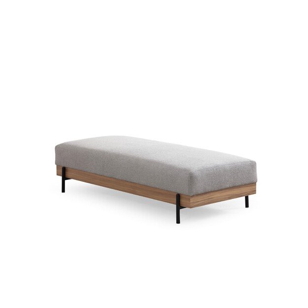 Eti Oak Pouffe - Grey 1