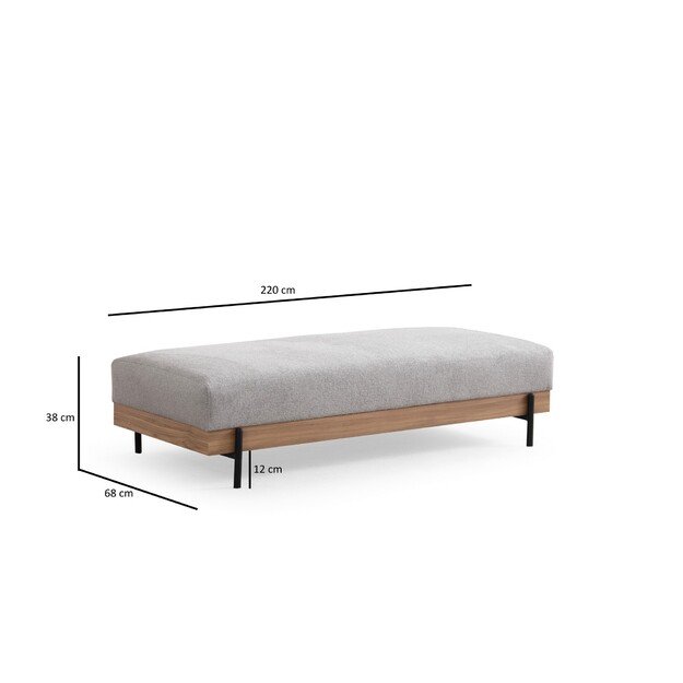 Eti Oak Pouffe - Grey 4