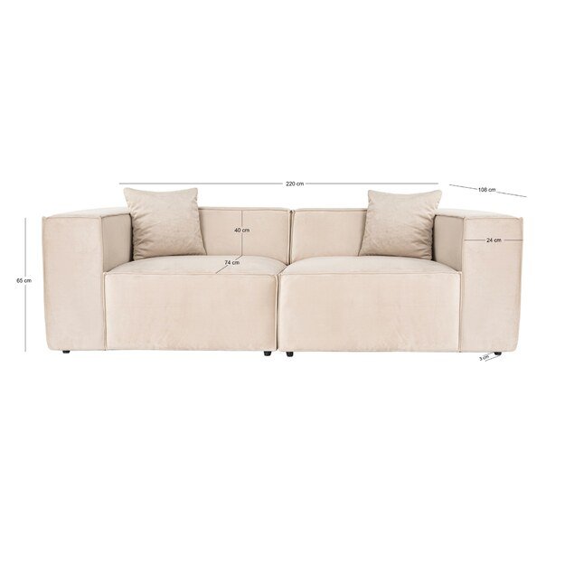 Lora 2 Seater - Cream 8