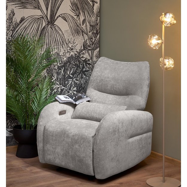 SAXON electric recliner with rocking, grey
