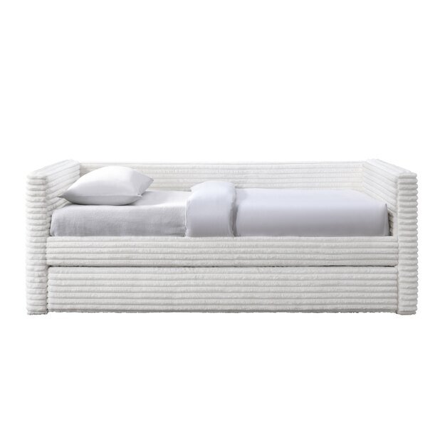 ALABAMA double bed with pull-out bottom mattress space, creamy 2