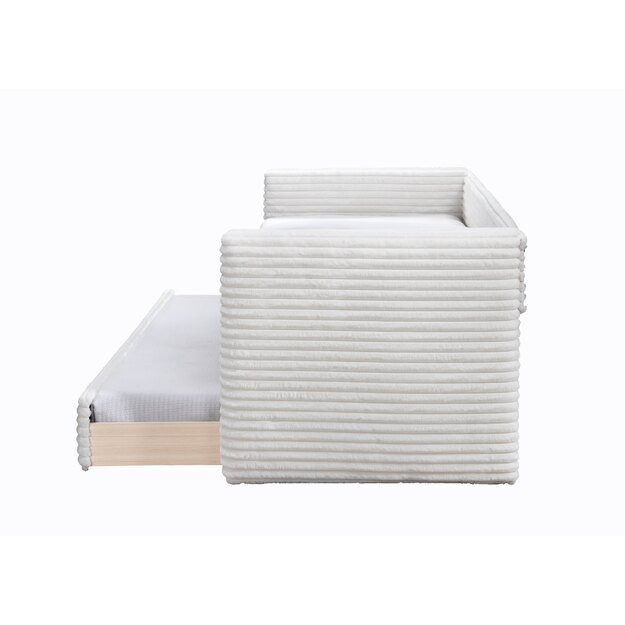 ALABAMA double bed with pull-out bottom mattress space, creamy 1