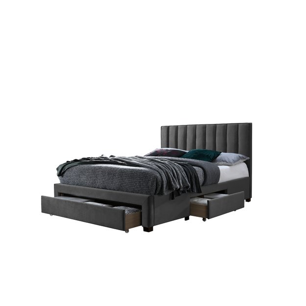 GRACE 140 bed with drawers, color: grey 1