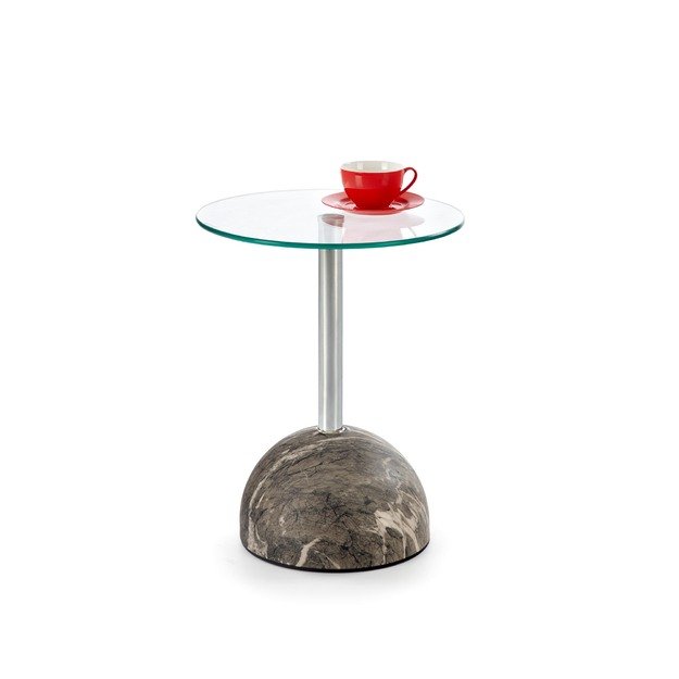 ARIANA c.table, grey marble / transparent