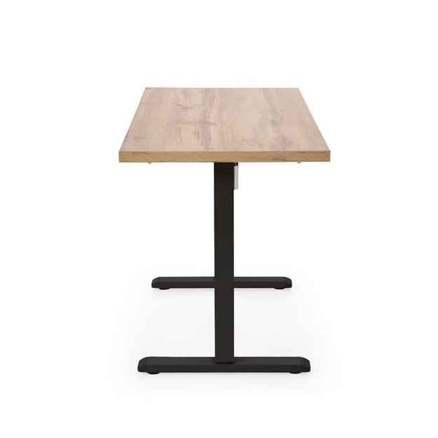 B/54 desk with adjustable height, top - artisan oak, frame - black 2