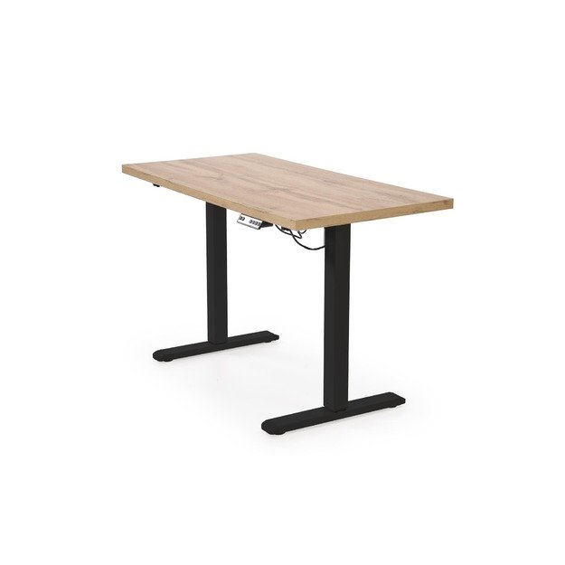 B/54 desk with adjustable height, top - artisan oak, frame - black 3