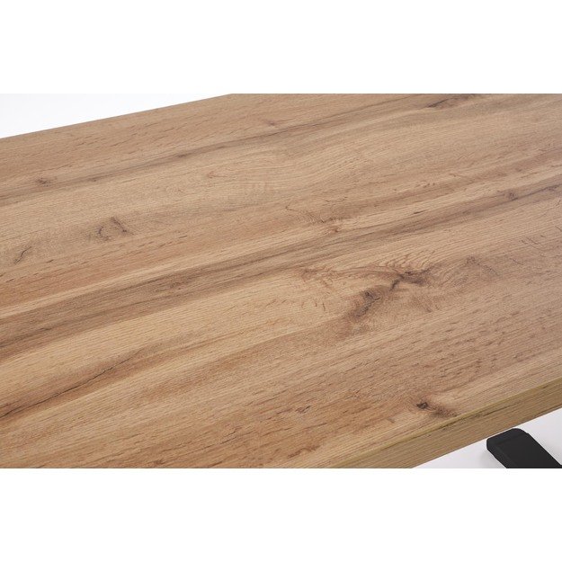 B/54 desk with adjustable height, top - artisan oak, frame - black 5